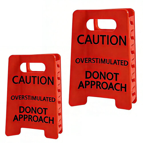 Set mit 2 humorvollen Haarspangen mit Warnschild-Rot klein, groß