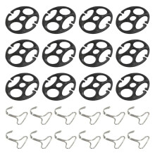 Easy Installation 12pcs Chuck and 12pcs Hook Locking Clip-Black