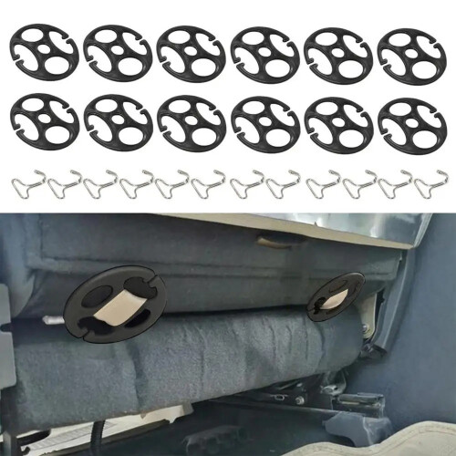 Easy Installation 12pcs Chuck and 12pcs Hook Locking Clip-Black 1