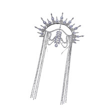 Shimmering Rhinestones Crownpiece Hairband-silver white d