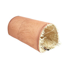 Cotton Linen Rabbit Tunnel with Natural Grass-Orang Pink M