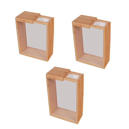 Bamboos Wood Grains Storage Solution Efficient Space-18x9x22cm 1