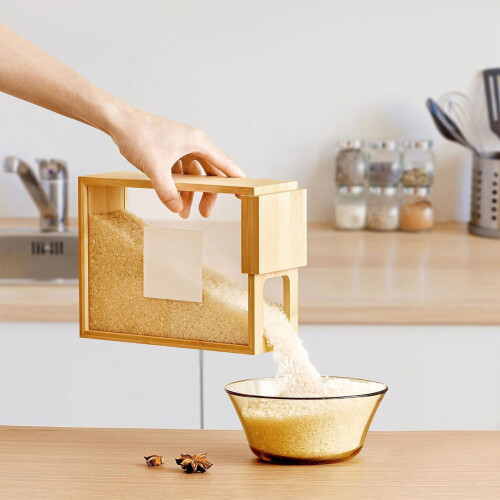 Bamboos Wood Grains Storage Solution Efficient Space-18x9x22cm 2