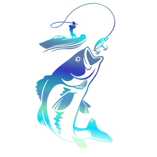 Removable Fish Car Decal Strong Adhesive Backing Safe On-1laser