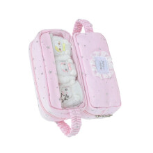 Starry Lace Pencil Case Large Capacity Fabric Pencil Bag-Pink s