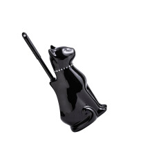 Soft Bristles Toilet Brush & Holder Bathroom Toilet Bowl-Black