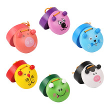 Kids Musical Instrument Wooden Orff Clapper Castanets-6PCS