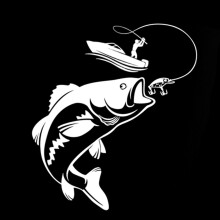 Complete Fish Design Decal Auto Sticker All Weather Proof-White