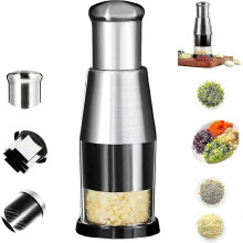 Pressed Garlic Chopper, 2022 New Stainless Steel 304 Garlic Masher,food Chopper, Multifunctional Manual Onion Chopper Garlic Crusher Licing Peppers (s