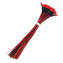 50pcs 12V LED Beads Pre Wired 5MM Water Clear LED Diod-Red