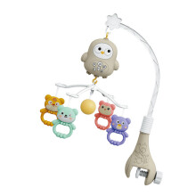 Cartoon Rotating Infant Bed Bell Music Box Crib Mobile Toy-Gray