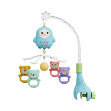 Jouet Mobile suspendu pour berceau de bébé, avec mélodies-Bleu