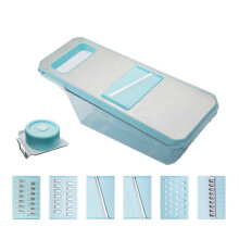 Metal Multifunctional Safety Manual Vegetable Slicer Potato Garlic Carrot Grater Blue
