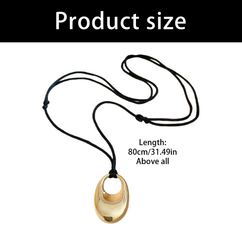 Collier élégant avec pendentif circulaire en alliage de-Noir 2