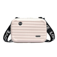 (Off white) Bestseller NEW Hard Shell Cosmetic Bags For Women,mini Suitcase Shape Crossbody Bag Shoulder Bag,gift For Women