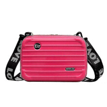 (Rose red) Bestseller NEW Hard Shell Cosmetic Bags For Women,mini Suitcase Shape Crossbody Bag Shoulder Bag,gift For Women