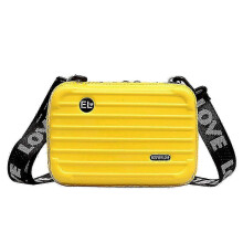 (Banana yellow) Bestseller NEW Hard Shell Cosmetic Bags For Women,mini Suitcase Shape Crossbody Bag Shoulder Bag,gift For Women