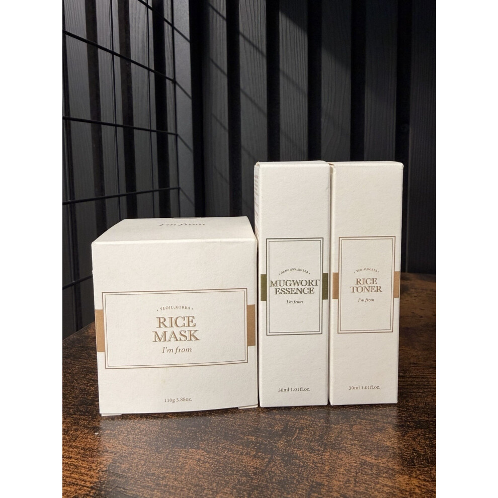 IM From Korean Skincare Rice Mask 110g Rice Toner 30ml Mugwort Essence 30ml