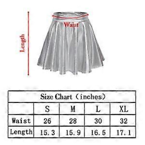Women's Shiny Flared Pleated Mini Skater Skirt 1
