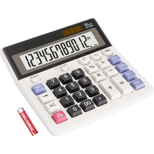 Calculator Business Standard Function, Big Button, 12 Digit, Large LCD Display, Solar/Battery Dual Power, Memory Function for Home and Office Financia