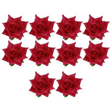 10pcs Artificial Fake Simulation Flower Wreath Party Decor Photogragh Props (Red)