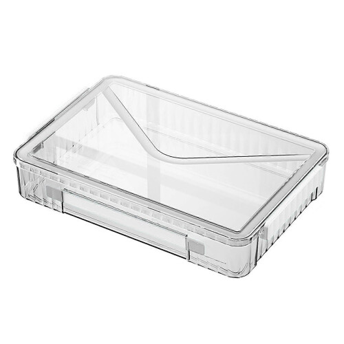 Certificate Storage Box Large Capacity Transparent Portable Scrapbook Paper Storage Case with Handle for Document File White 1