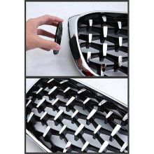 51117294486 51117294485 Chrome Plated Front Bumper Cooling Grille Meteor Diamond Center Mesh Car for X5 X6 2014-2017