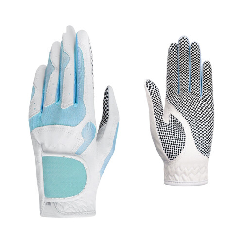 Any Weather Golf Gloves Microfiber Cloth-White and blue C