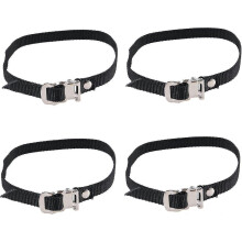 Lot de 4 sangles universelles pour pédales de vélo : cale-pieds réglables en nylon, antidérapants pour vélos de spinning/d'exercice_M