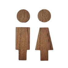 Toilettenschild-Set aus Holz für Damen und Herren, geeignet für öffentliche Toiletten und Badezimmertüren zu Hause, dunkelbraun_M