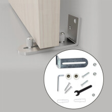 Rieles para puertas correderas de suelo y pared - Rodamientos de bolas plateados_M