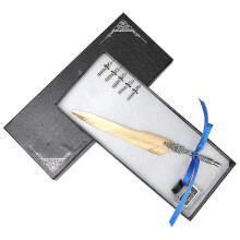 Classical Vintage Feather Quill Dip Pen Fountain Pen Ink Bottle Set Stationery Gift (#2)