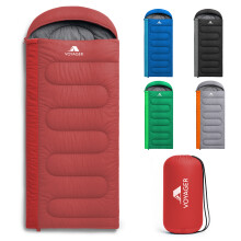 Voyager Sleeping Bag for Adults Lightweight, Compact, Versatile, Red