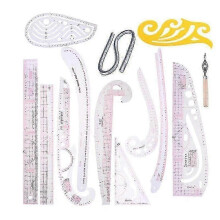 13Pcs Sewing Ruler Line French Curve Ruler Cutting Mat Set Yardstick Sleeve French Curve Cutting Kn-XinHan