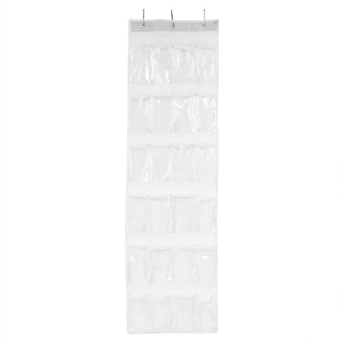 24-Pocket Hanging Transparent Shoe Storage Organizer