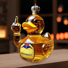 Botella de pato con forma de dedo medio, botella de whisky divertida, botella de alcohol con forma de pato, decantador de pato divertid