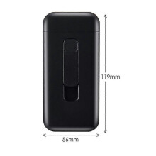 Cigaretæske med USB-lighter, 20 stk., 100 mm tyndt cigaretetuier (rød)_M