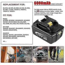 1 pakke 18V LXT 6,0Ah Li-ion-batteri BL1850B BL1830B BL1860B kompatibel med Makita_M