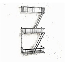 Home wall-mounted decorative rack living room porch bedroom wall display storage rack creative three-layer staircase rack