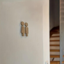 Juego de letreros de madera para baño (hombres y mujeres) para baños públicos interiores y puertas de baños domésticos. Letreros decora