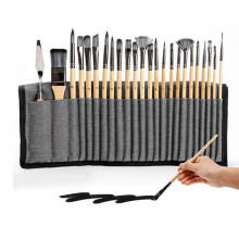 Paint Brush, Set of 24 Nylon Bristle Handle Watercolor Paint Brush Pen Scraper Painting Art Brush Supplies Oil Paint Brush