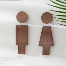 Juego de letreros para baños de hombres y mujeres. Letrero de madera para puerta de baño, ideal para negocios. Letrero para lavabo, col