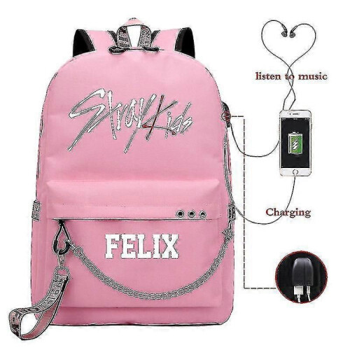Stray Kids Σακίδιο Πλάτης USB Κορεάτικου Στυλ Felix Βιβλιοθήκη Back To School Αγόρια Κορίτ 2