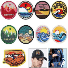 Computer embroidery sea wave sun patch clothing accessories embroidery patch badge accessories patch