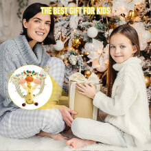 Jirafa de peluche que canta, juguete electrónico con luces y música, regalo para niños._M