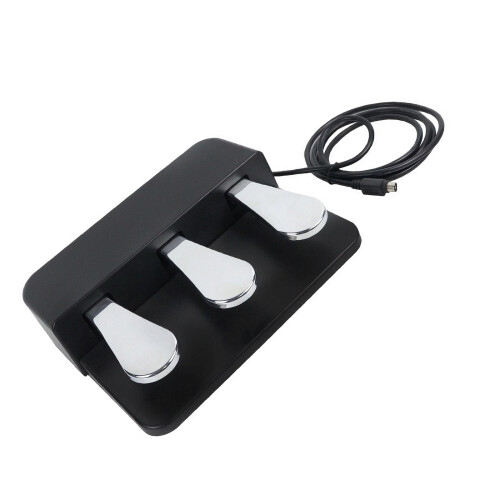 Universal Fit Portable Damper Pedal with Nonslip Bottom-Silver.
