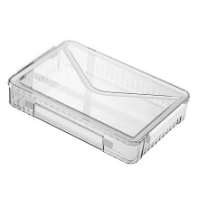 Certificate Storage Box Large Capacity Transparent Portable Scrapbook Paper Storage Case with Handle for Document File White