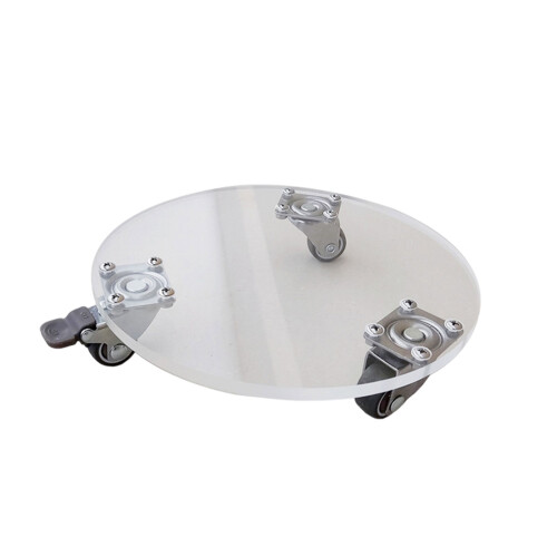 Plateau de pot mobile avec roue, support roulé-20x20cm rond