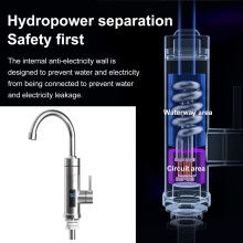 Grifo de agua caliente instantánea - Mezclador de fregadero de cocina de acero inoxidable con pantalla digital, agua fría y caliente, a