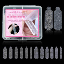 3D Silicone Nail Art Mold for Christmas Snowflake and Leopard-A
